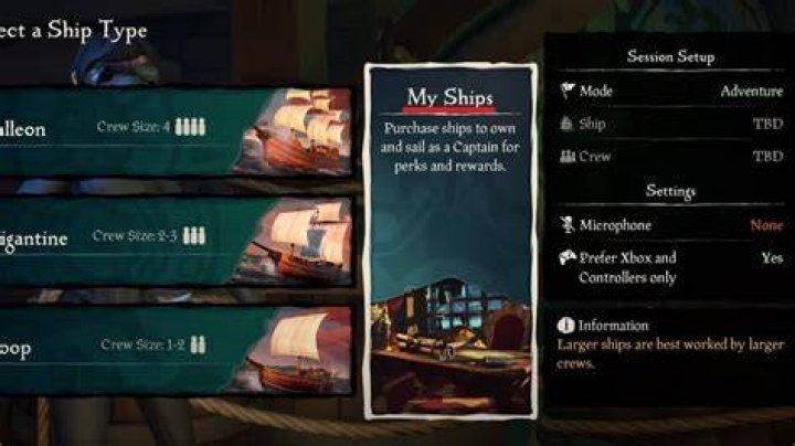 How do I choose my ship in Sea of Thieves?