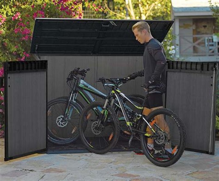 How do you store a bike in a small shed?