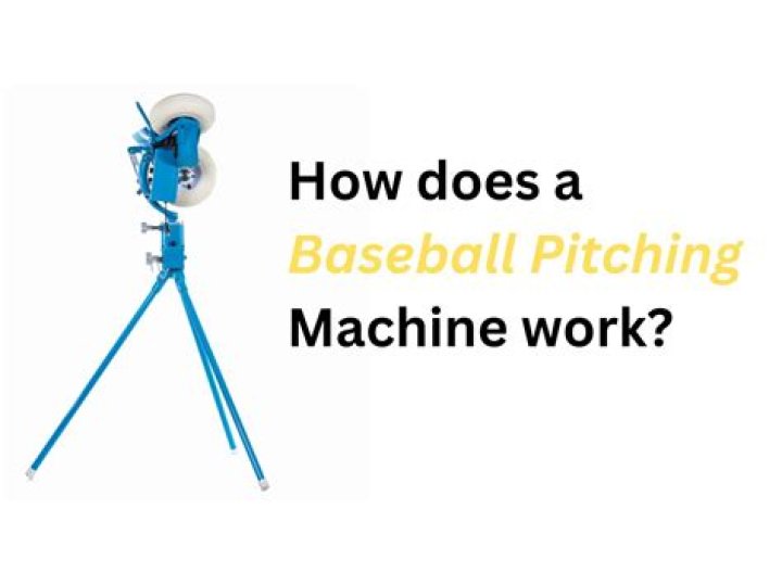 How does a baseball pitching machine work?