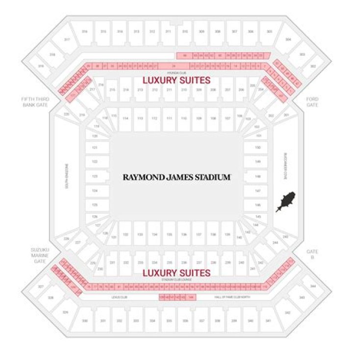 How far is Raymond James Stadium from the beach?