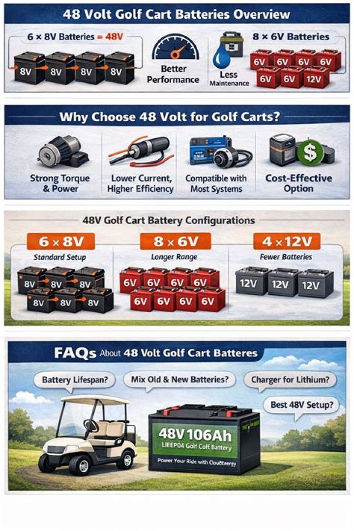 How long does a 48V golf cart charge last?