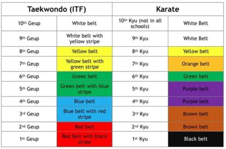 How many levels of taekwondo are there?