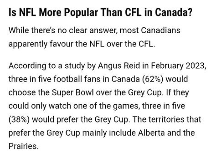Is NFL more popular than CFL in Canada?