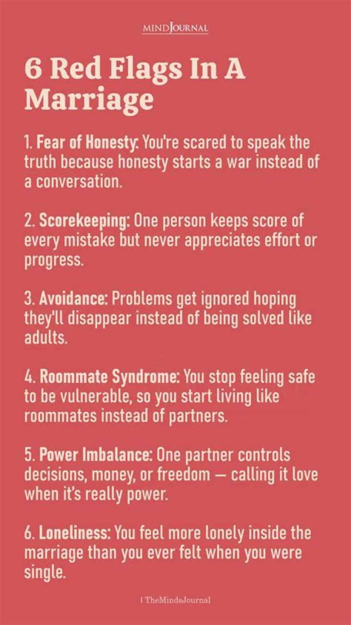 What are red flags in a marriage?
