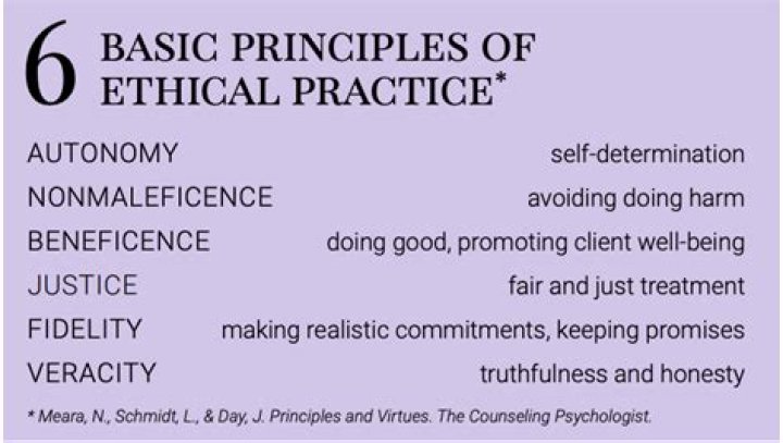 What are the six ethical principles of counseling?