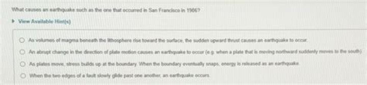 What causes an earthquake such as the one that occurred in San Francisco in 1906?