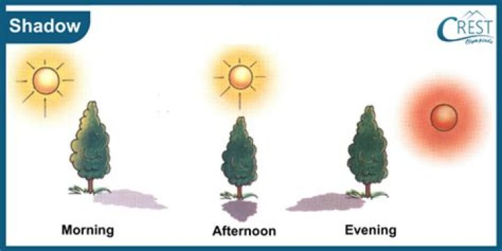 What happens to the shadows when the sun is directly above you?
