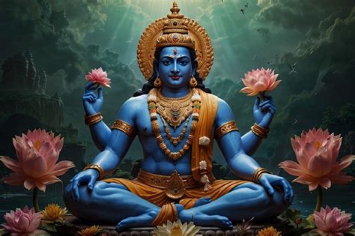 Why is Lord Vishnu blue?